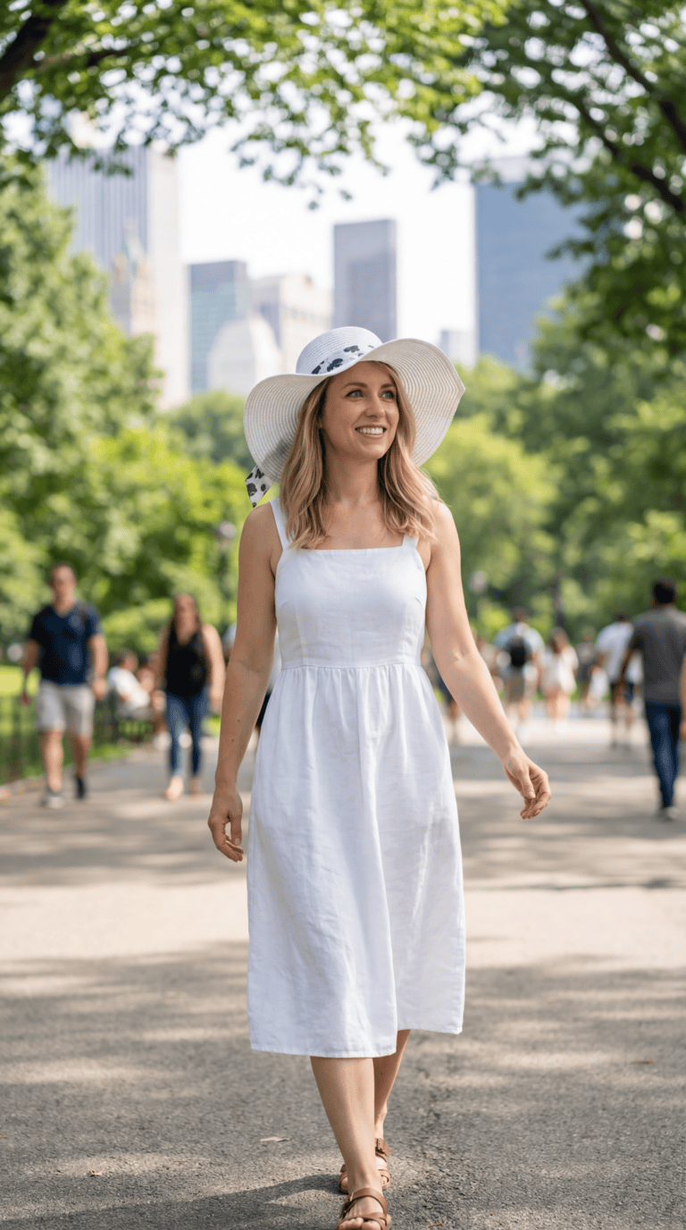Kelsey | Elegant Spring Hat With Blue Details - White and Blue - 1