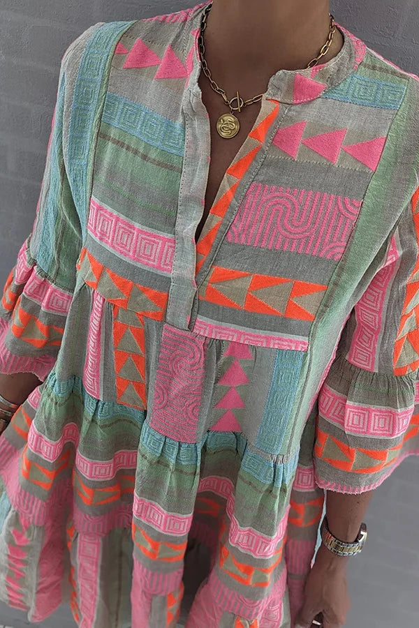 Reza™ | Boho Gelaagde Swingjurk