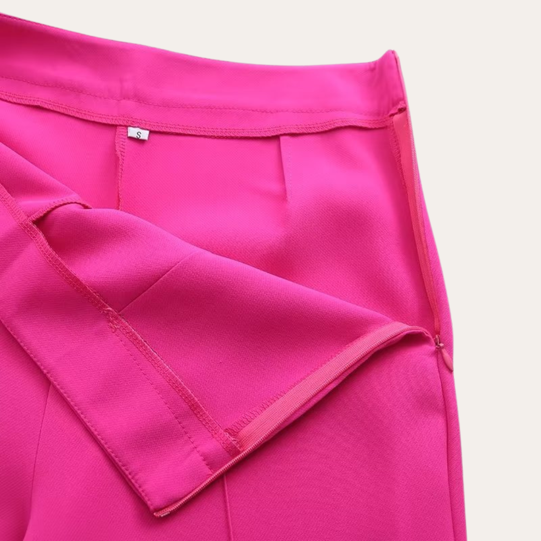 Women's Tailored Blazer Suit with Wide-Leg Pants — Sable Belted Two-Piece