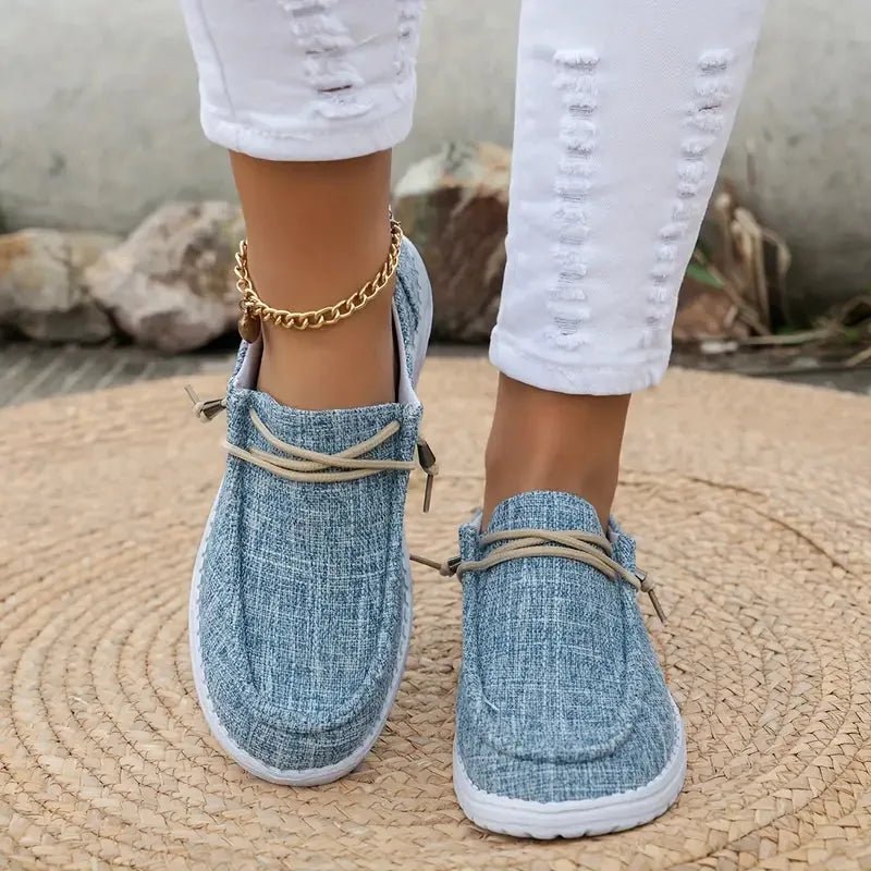 Chloe | Comfortable Slip - On Canvas Shoes - Light Blue - 8
