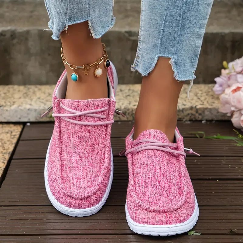 Chloe | Comfortable Slip - On Canvas Shoes - Pink - 7