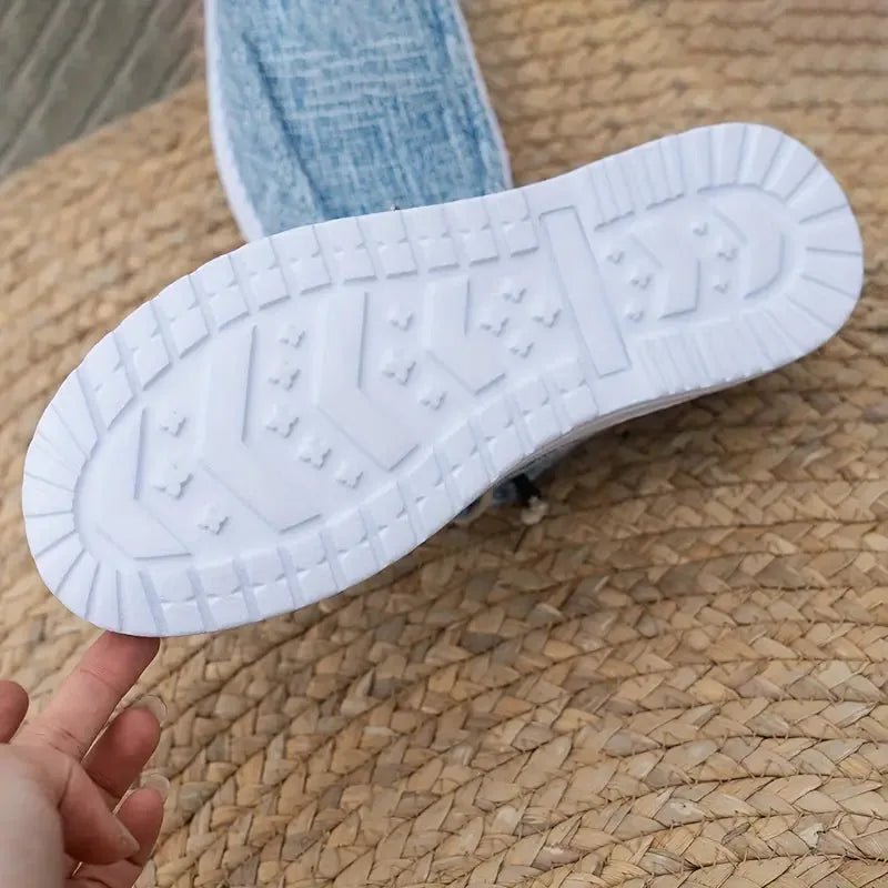 Chloe | Comfortable Slip - On Canvas Shoes - White - 15