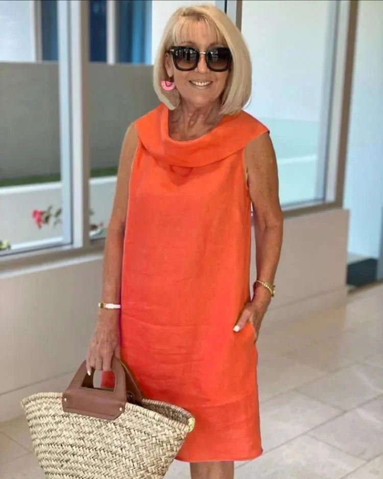 Anouk™ | Mouwloze Etui-jurk met Ronde Hals