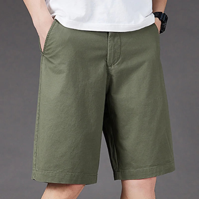 Groen Women's High-Waisted Bermuda Shorts — Wren Straight-Leg Pockets - Side Detail