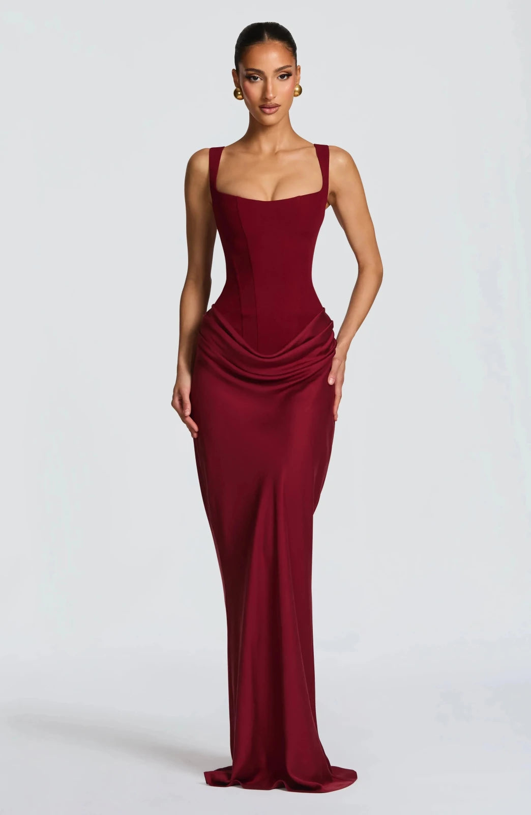 Florence | Lace - Up Back Maxi Dress - White - 10
