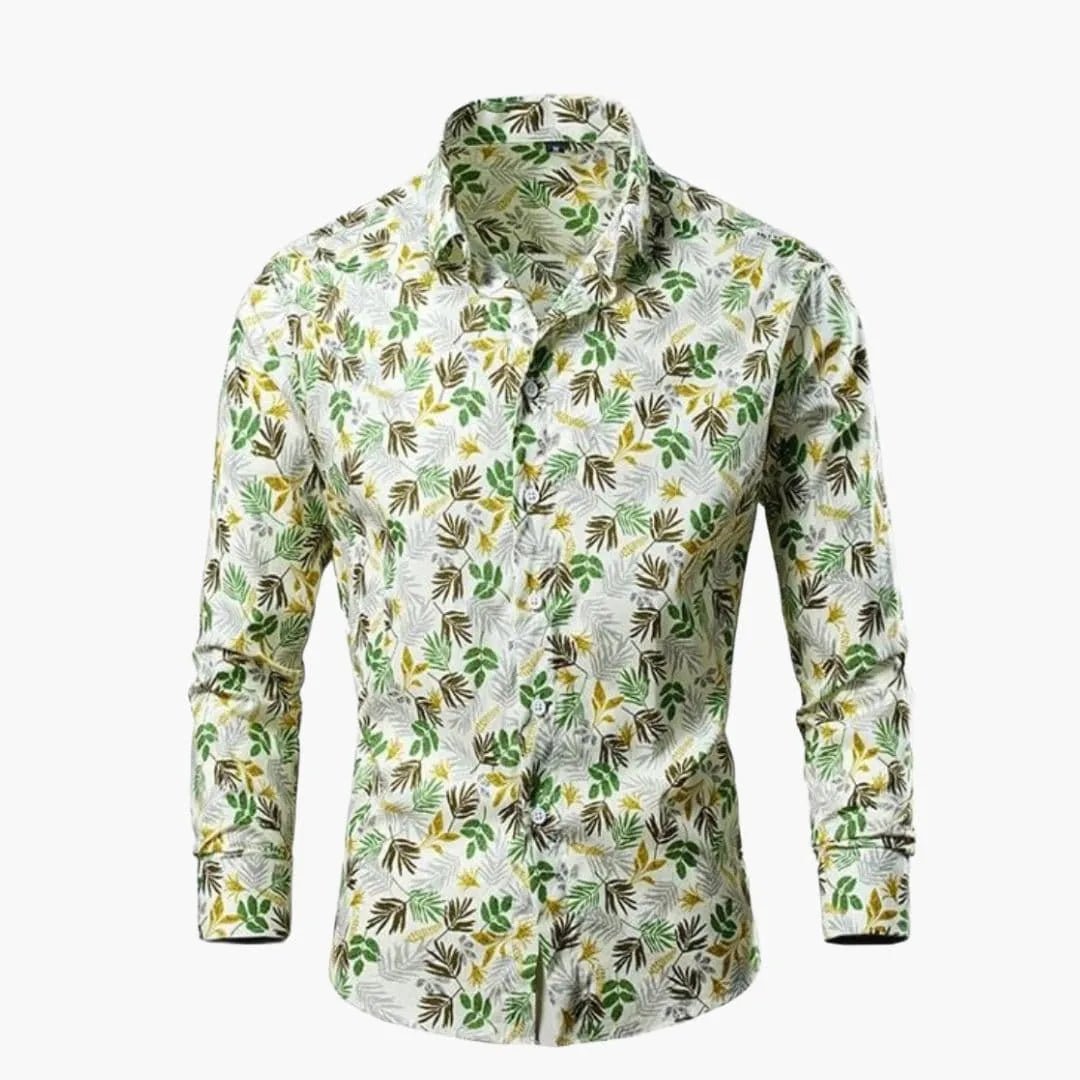 Elise | Long Sleeve Floral Print Blouse - Light Green - 4