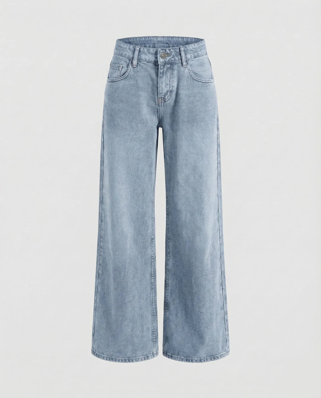 Light Blue Women's Low Rise Straight Leg Jeans - Flat Lay