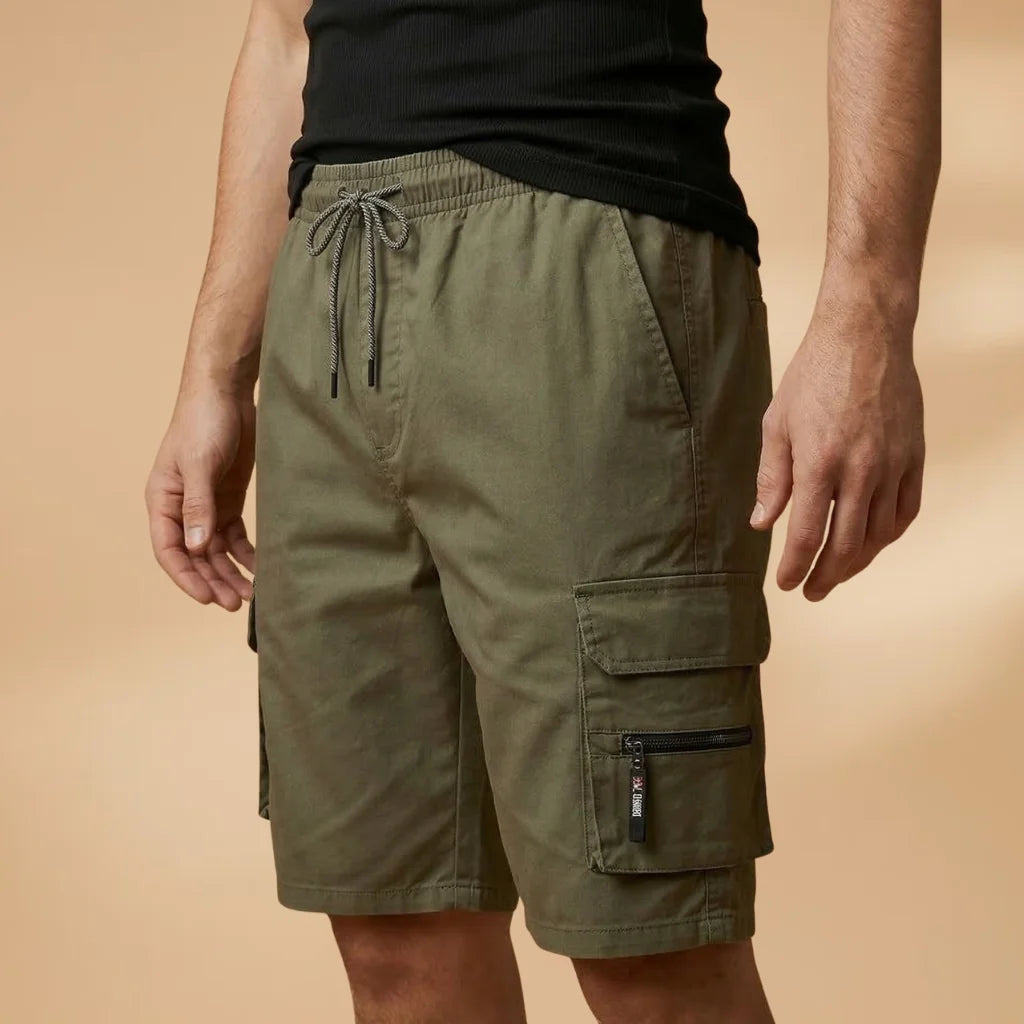 Army Men's Cargo Shorts — Henry Drawstring Pockets Military - Green Side Cargo Pocket