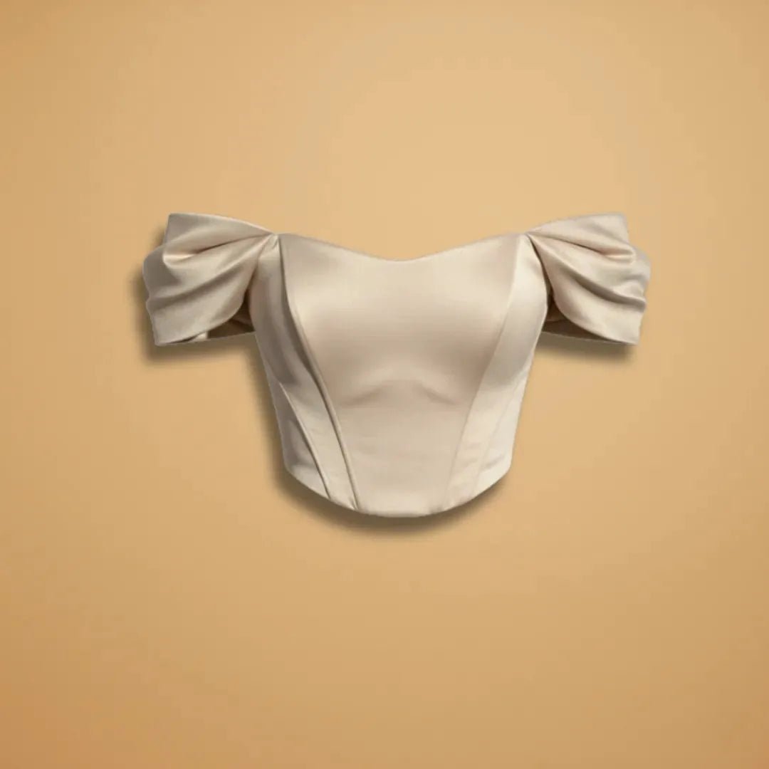 Rosie | Elegant Off Shoulder Top With Sweetheart Neckline - Beige - 1