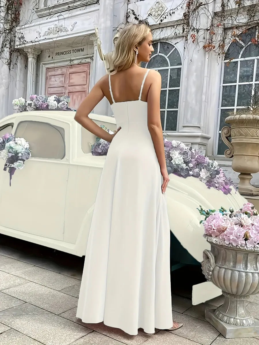 Cream Women's One Shoulder Ruffle Dress - Back