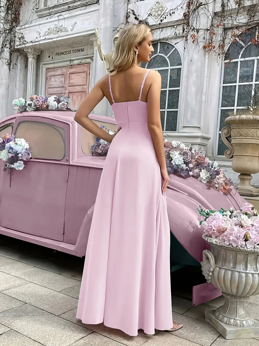 Light Pink Women's One Shoulder Ruffle Dress - Back Detail