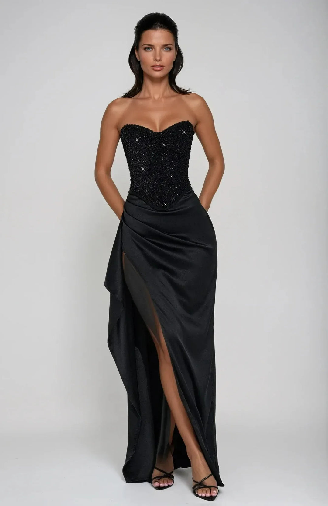 Bulma | Strapless Sweetheart Corset Evening Gown Maxi Dress