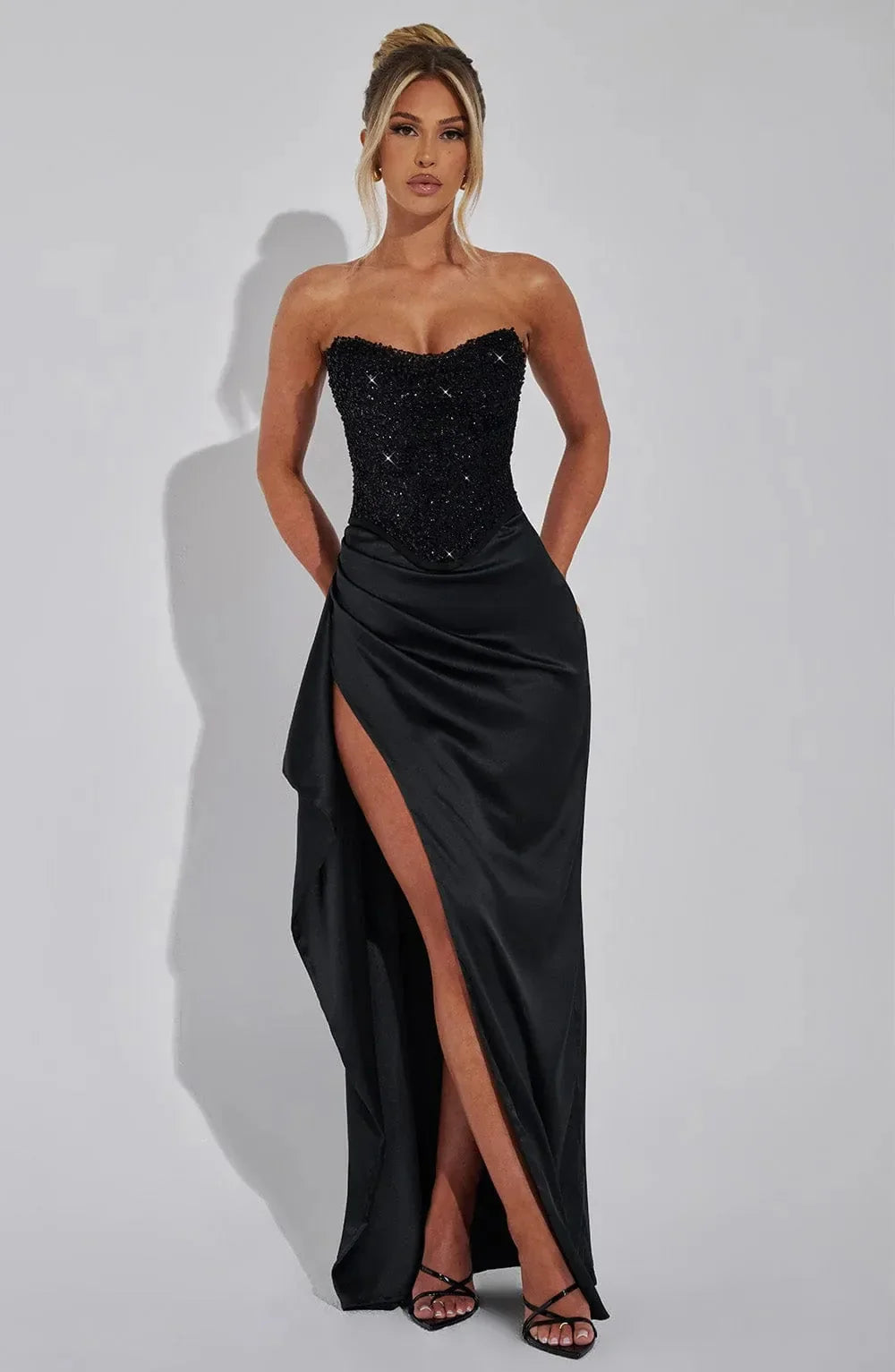 Bulma | Strapless Sweetheart Corset Evening Gown Maxi Dress