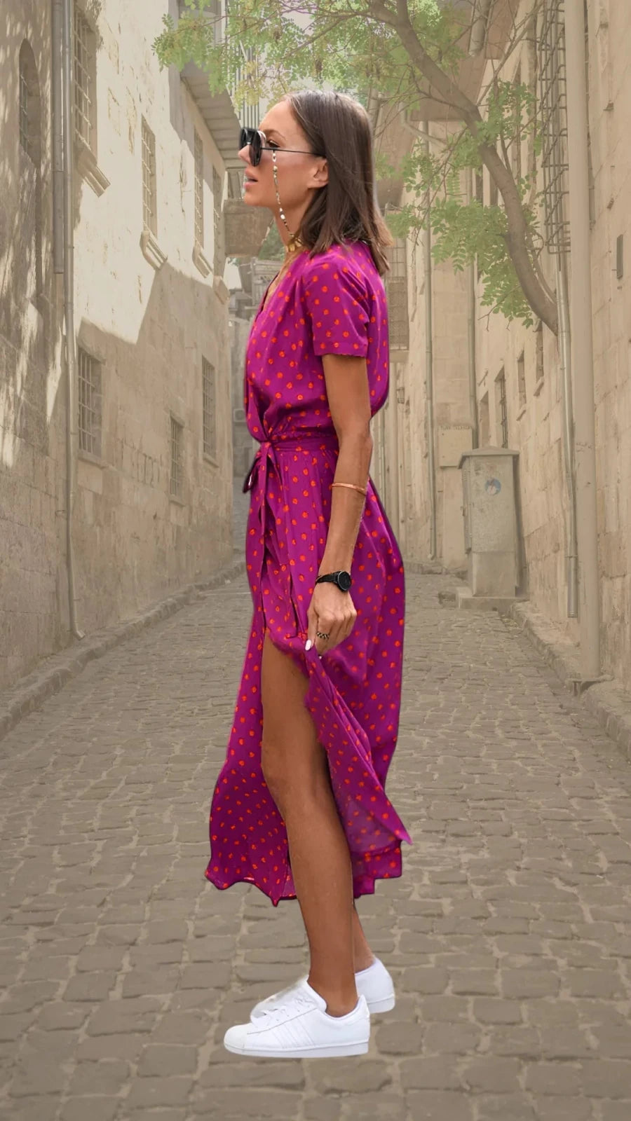 Esme | Elegant Floral Wrap Maxi Dress - Multicolor - 8