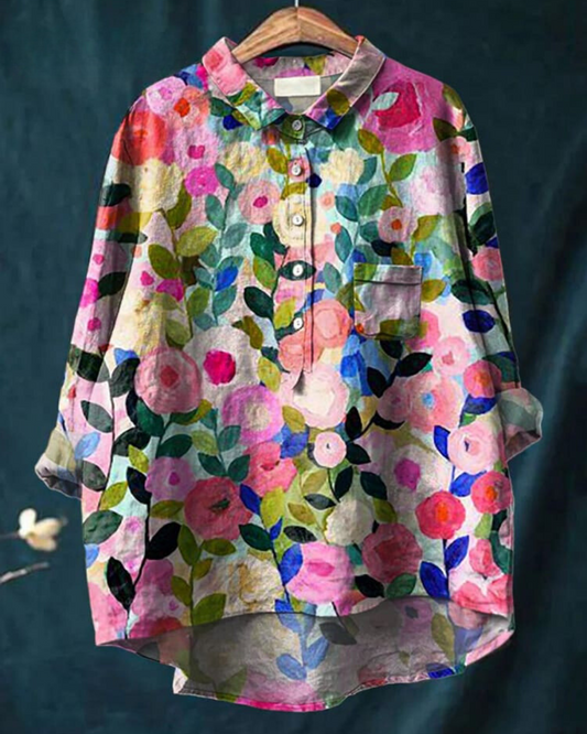 Lila - Stijlvolle Bloemenblouse