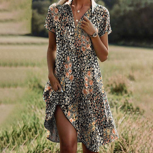 Onneke™ | Vintage Jurk met Bloemenprint