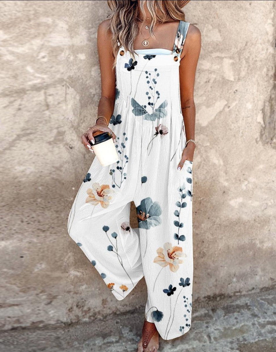 Kyra™ | Mouwloze Jumpsuit met Botanische Print