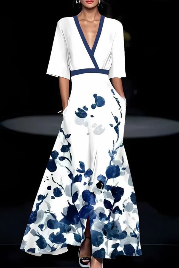 Isabella™ | Elegante Bloemenjurk met Wikkeldetail