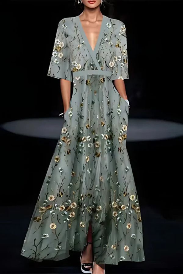 Isabella™ | Elegante Bloemenjurk met Wikkeldetail