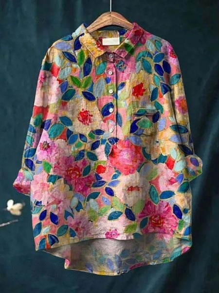 Lila - Stijlvolle Bloemenblouse