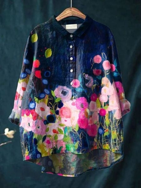 Lila - Stijlvolle Bloemenblouse