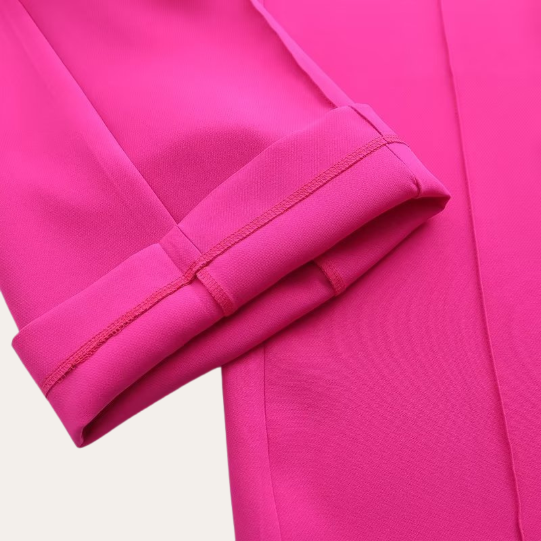 Women's Tailored Blazer Suit with Wide-Leg Pants — Sable Belted Two-Piece