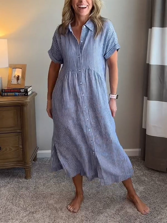 Eveline™ | Elegante Gestreepte Jurk