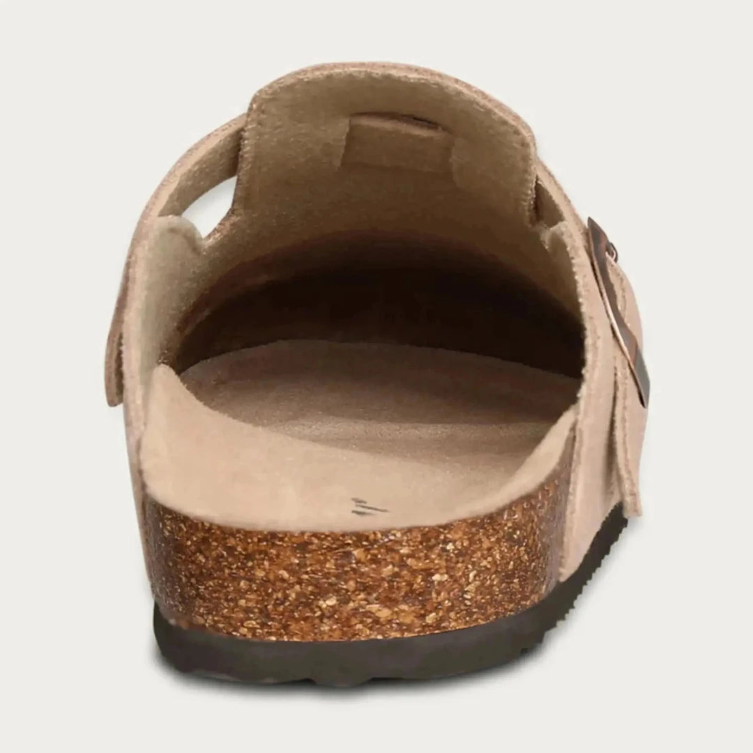 Miles | Stylish Suede Clogs with Adjustable Buckle - Black - 6
