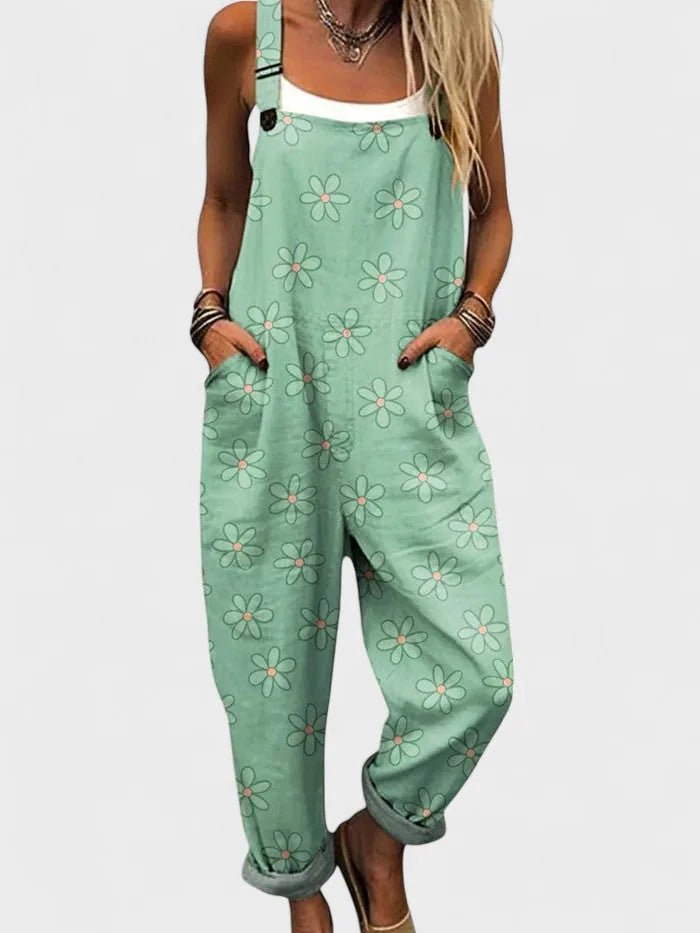 Isabella | Chic Summer Jumpsuit for Women with Floral Print - Light Green - 2