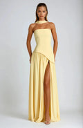 Rosie | Elegant Strapless Maxi Dress With Asymmetrical Detail