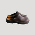 Scarlett | Stylish Brown Leather Clogs With Adjustable Strap