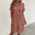 Margaret | Chic Button-Down Midi Shirt Dress