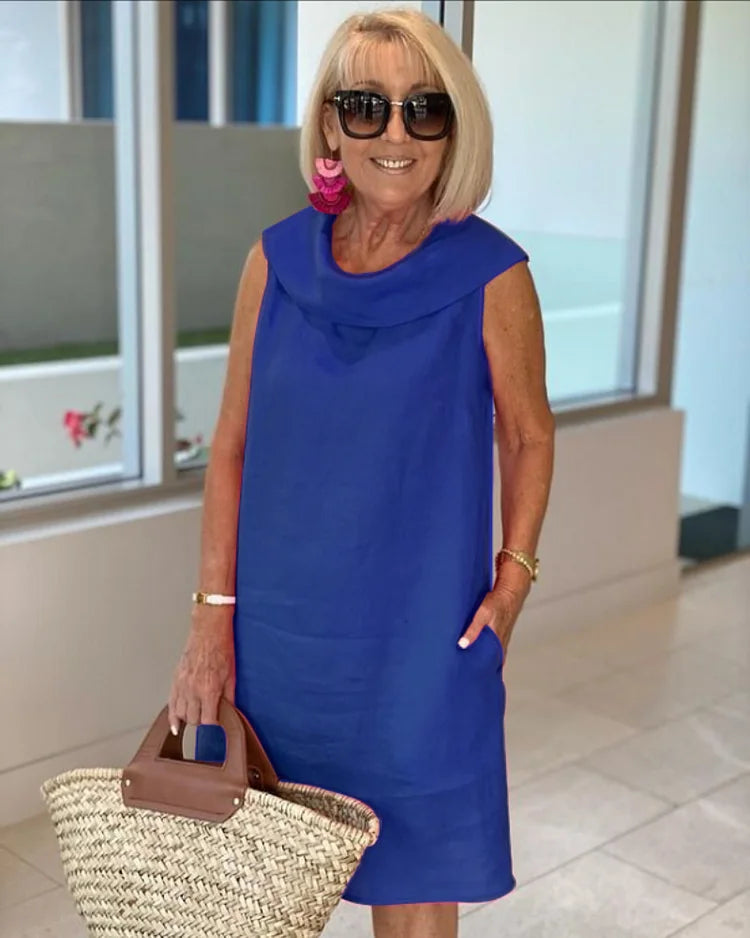 Anouk™ | Mouwloze Etui-jurk met Ronde Hals