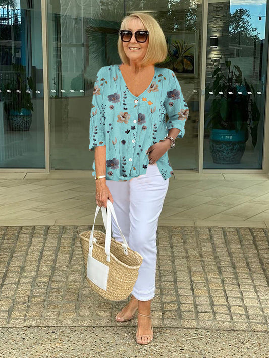 Edita - Lichtgewicht Bloemen Blouse