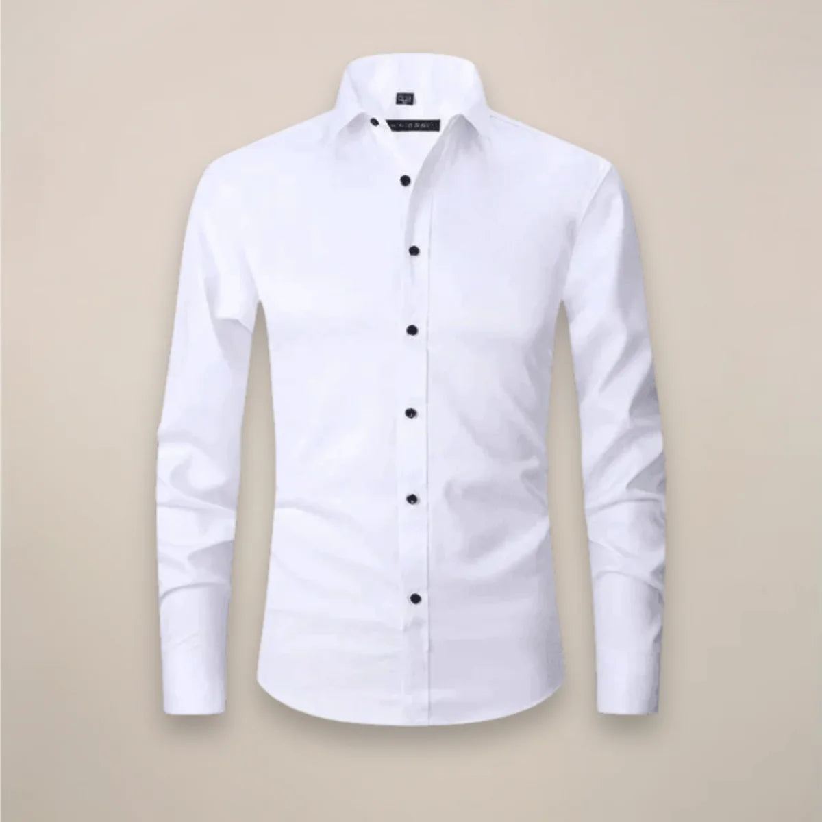 White Men's Long Sleeve Shirt Classic Fit - Product Detail