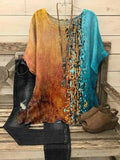 Women's Color Block Half Sleeve Blouse — Harlow Paint Splash Print