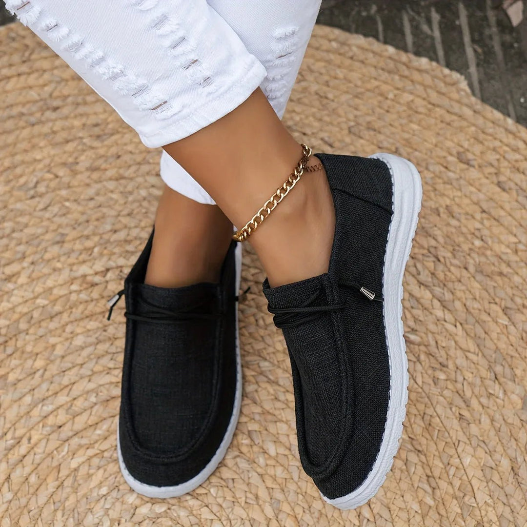 Chloe | Comfortable Slip - On Canvas Shoes - Gray - 3