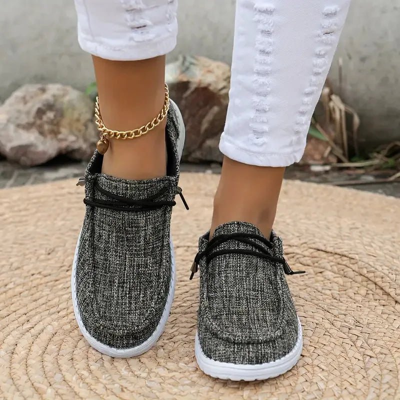 Chloe | Comfortable Slip - On Canvas Shoes - Green - 14