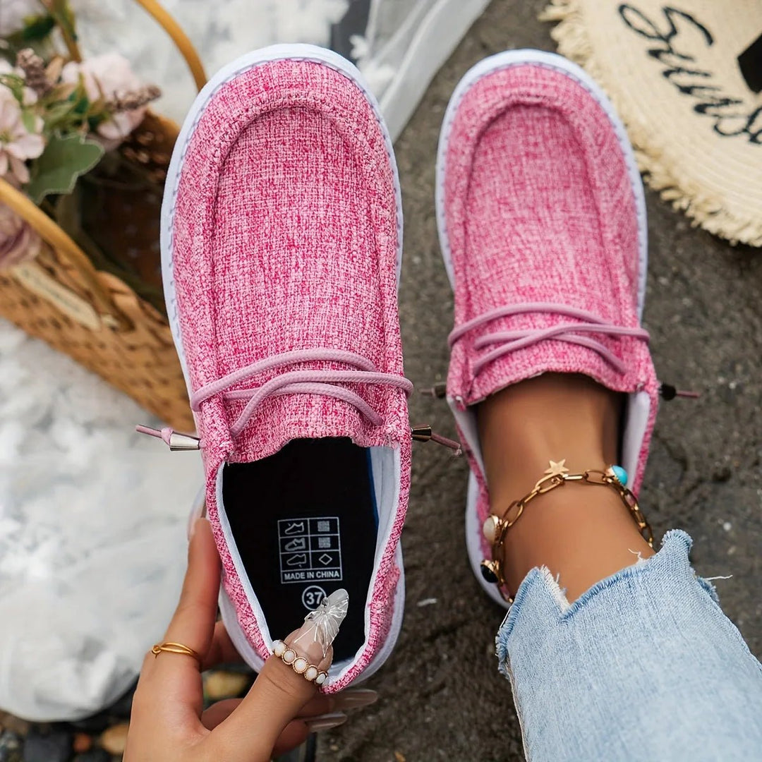 Chloe | Comfortable Slip - On Canvas Shoes - Light Blue - 9