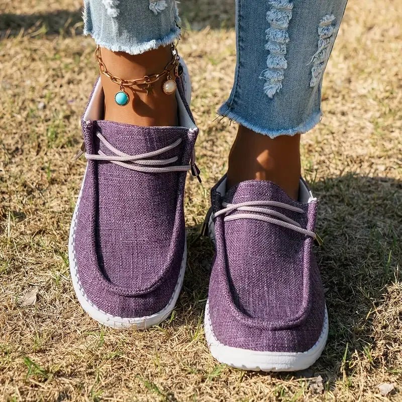 Chloe | Comfortable Slip - On Canvas Shoes - Purple - 10
