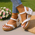 Women's Cork Platform Wedge Sandals — Winifred Ankle Strap Studded