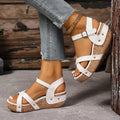 Aurora | Chic Cork Wedge Sandals With Cross Straps