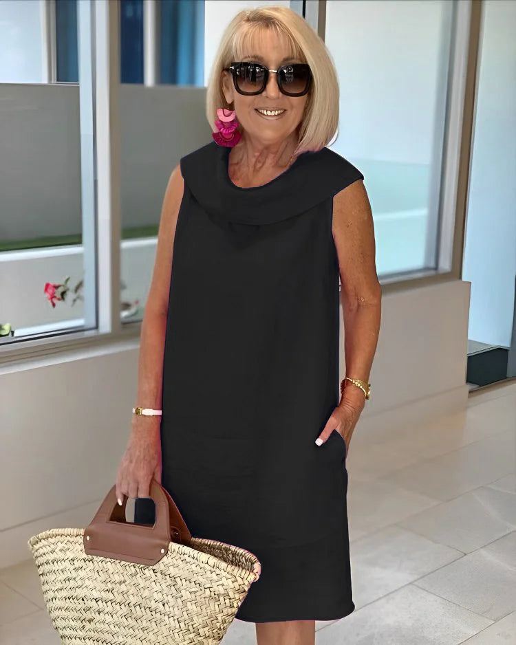 Anouk™ | Mouwloze Etui-jurk met Ronde Hals