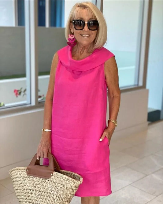 Anouk™ | Mouwloze Etui-jurk met Ronde Hals