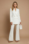 Women's Double Breasted Blazer Suit — Nicole Flared Pants Two Piece
