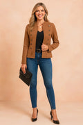 Women's Double Breasted Military Buttoned Blazer — Tia Short Structured