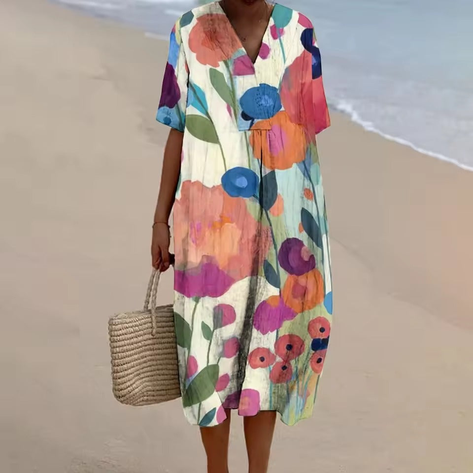 Emma – Casual A-Lijn Linnen Jurk