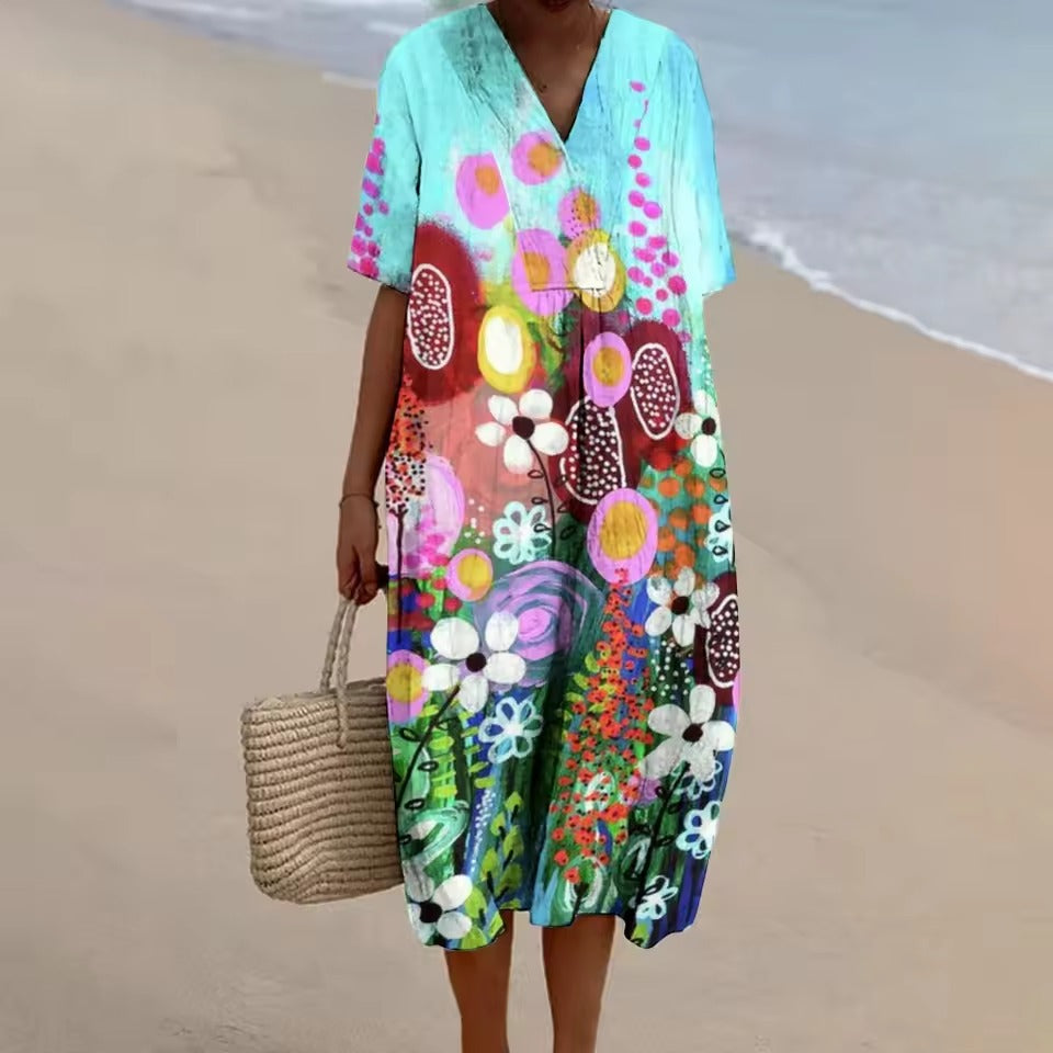 Emma – Casual A-Lijn Linnen Jurk