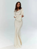 Sophia | Elegant Long Sleeve V-Neck Maxi Dress
