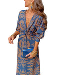 Lena | Elegant V-Neck Wrap Dress With Long Sleeves